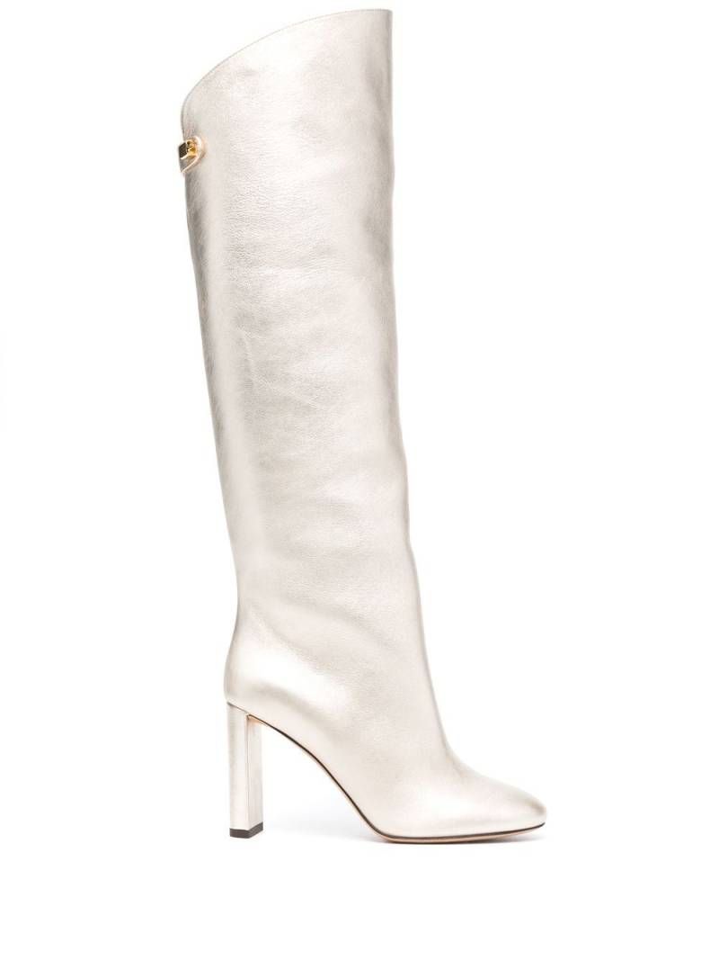 Maison Skorpios Adrianna 90mm knee-high leather boots - Gold von Maison Skorpios