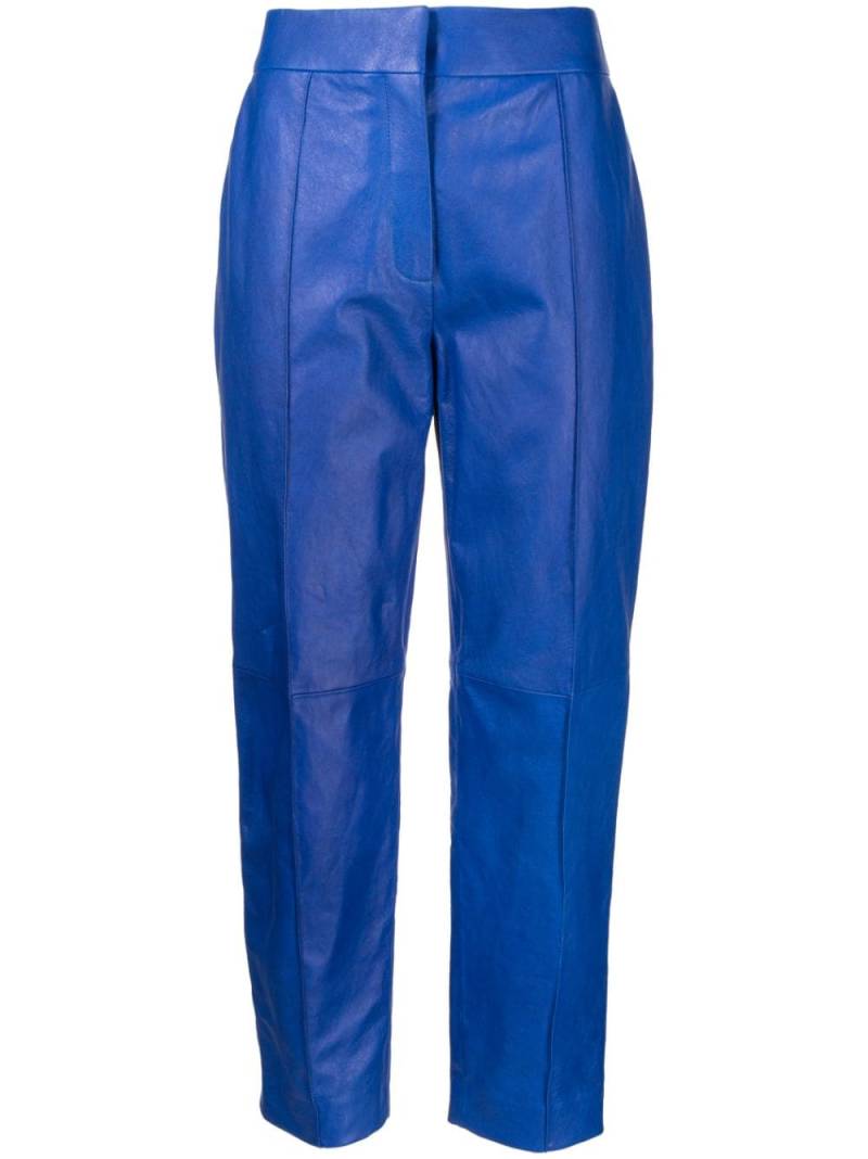 Maison Ullens high-waisted lambskin trousers - Blue von Maison Ullens