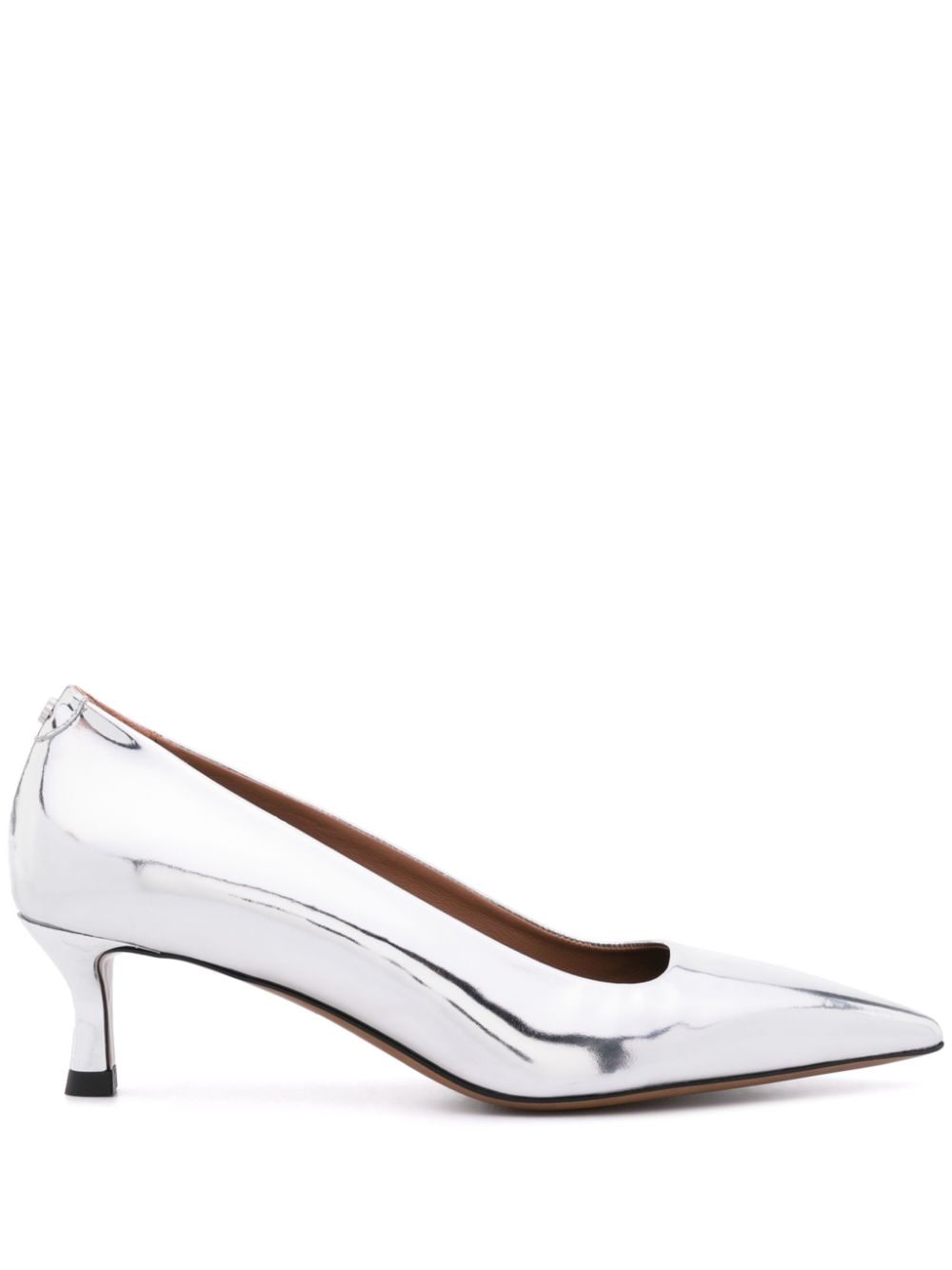 Maje 50mm mirrored leather pumps - Silver von Maje