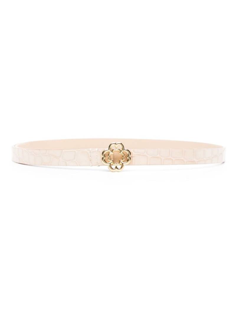 Maje Clover-buckle leather belt - Neutrals von Maje