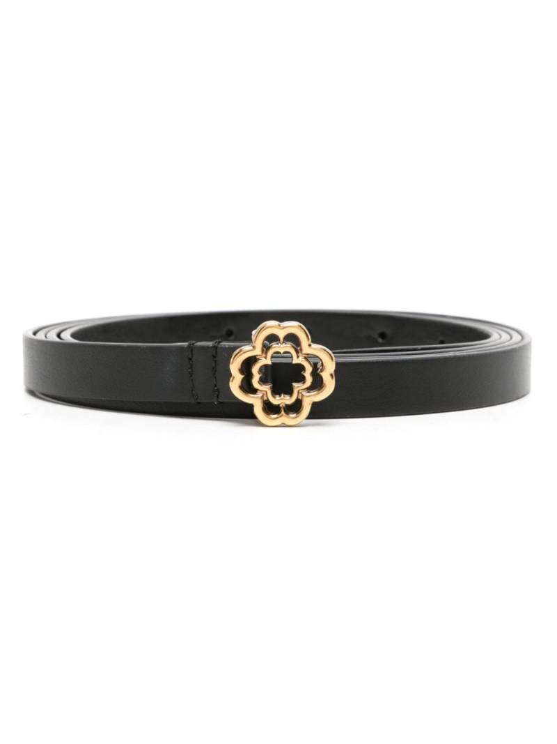 Maje Clover-buckle leather belt - Black von Maje