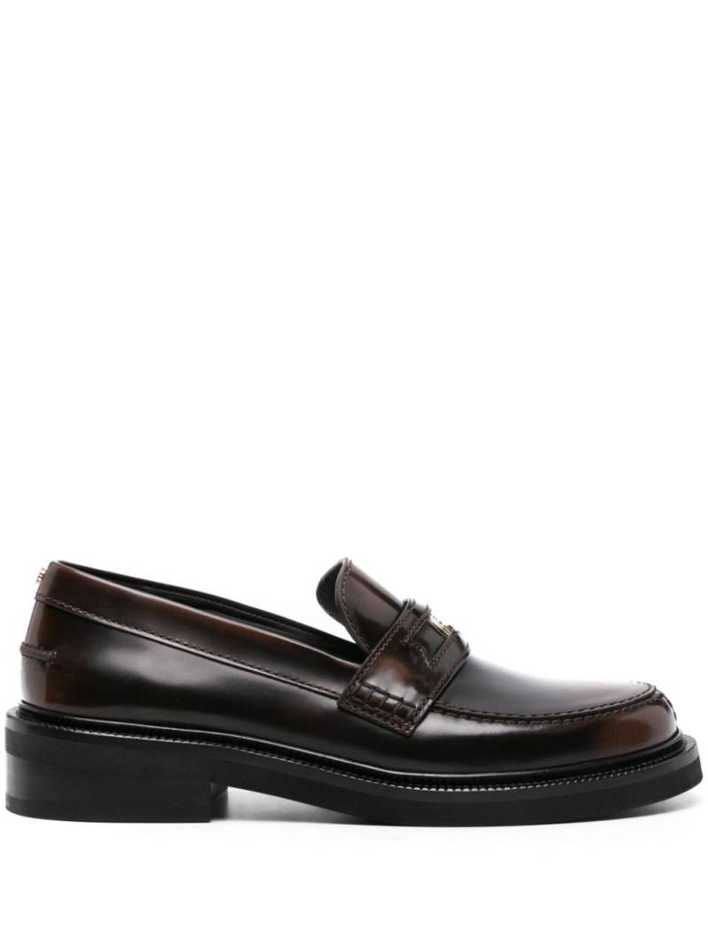 Maje Clover-detail leather loafers - Brown von Maje