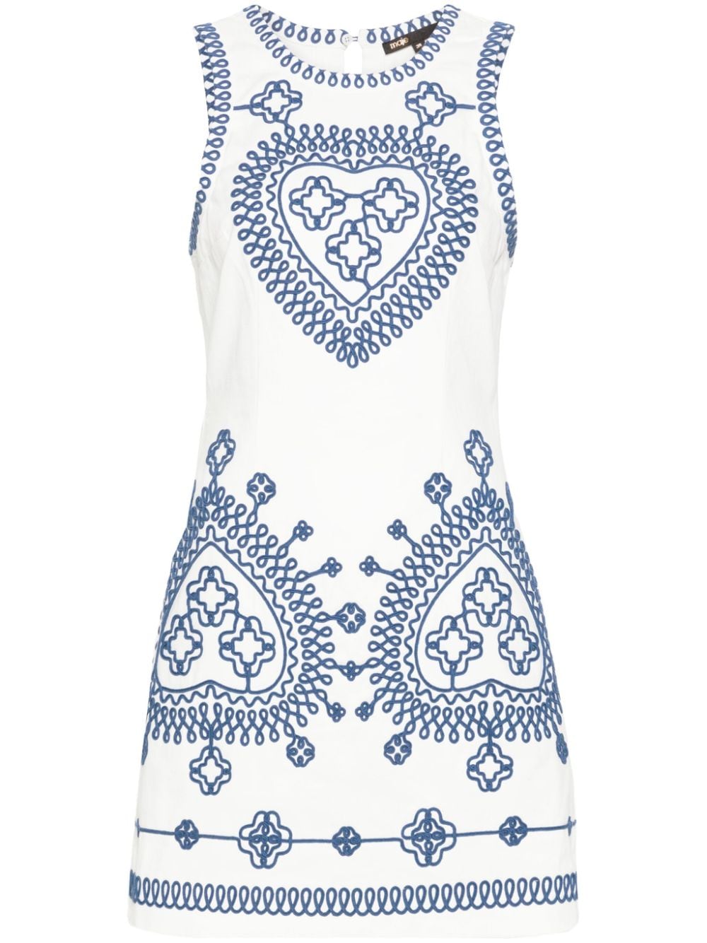 Maje Clover-embroidered cotton minidress - White von Maje