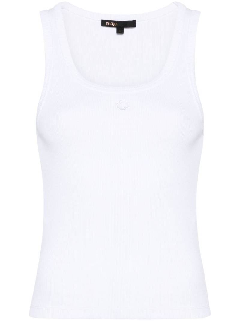 Maje Clover-embroidered tank top - White von Maje