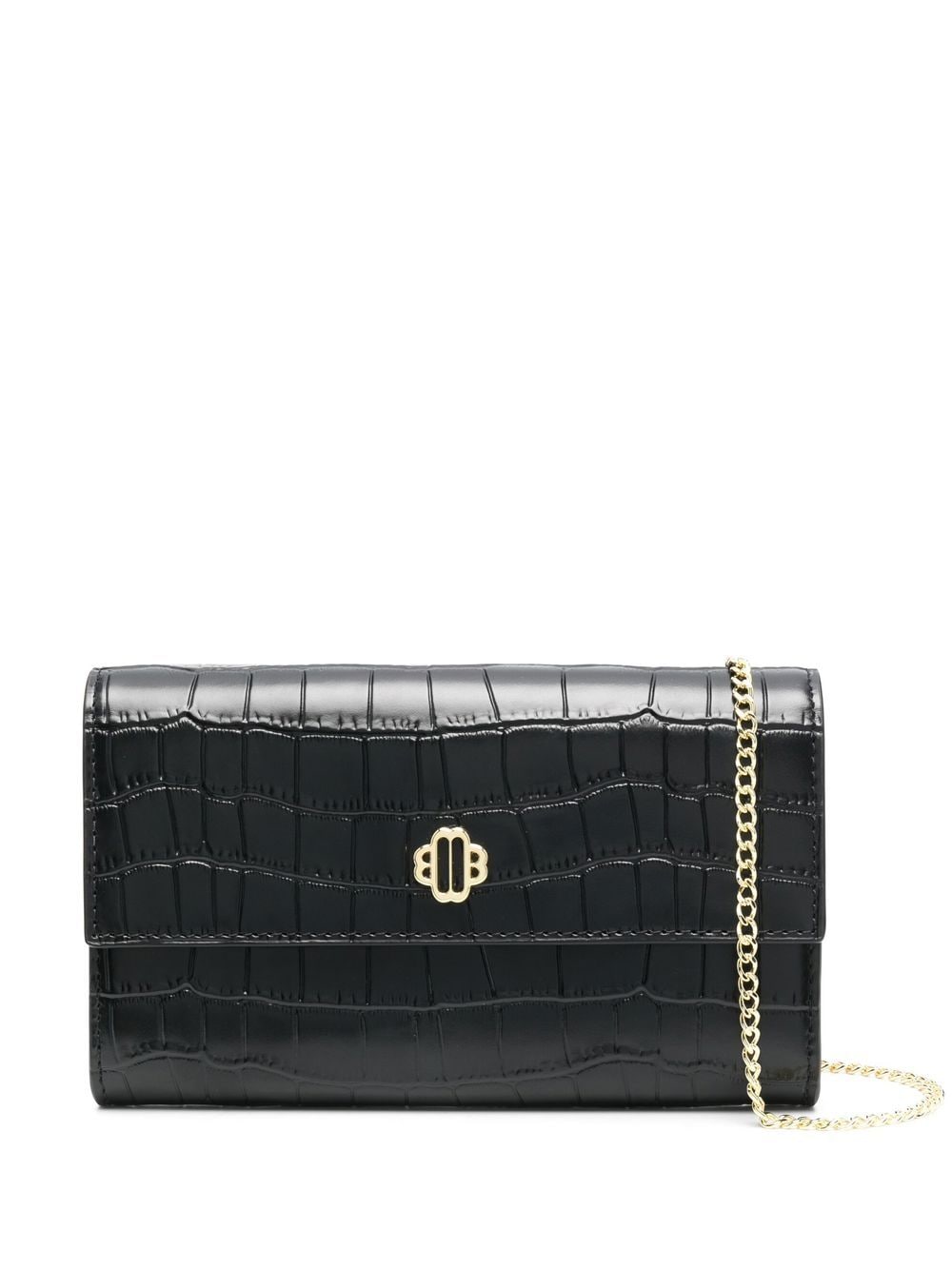 Maje crocodile-embossed leather bag - Black von Maje