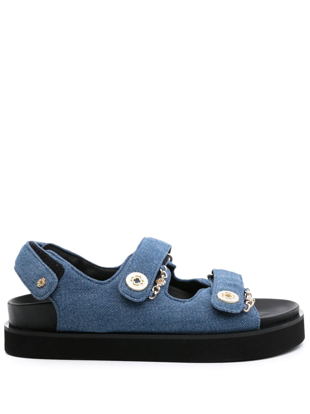 Maje touch-strap denim sandals - Blue von Maje