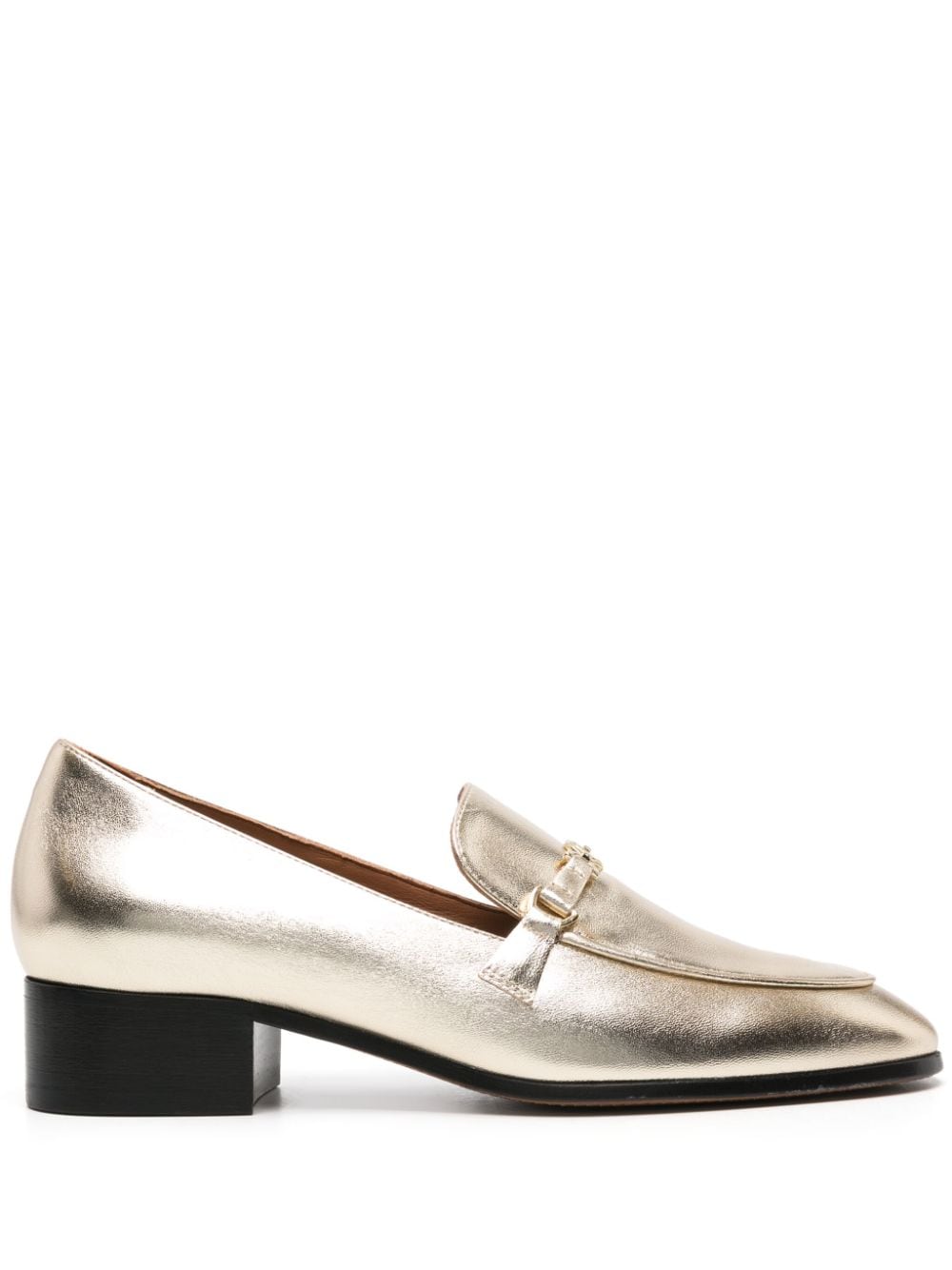 Maje metallic leather loafers - Gold von Maje