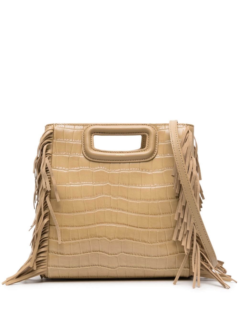 Maje M fringed leather bag - Neutrals von Maje