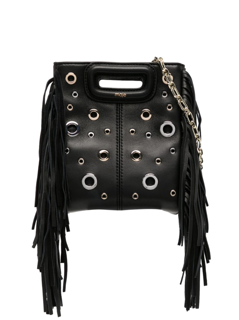 Maje M leather mini bag - Black von Maje