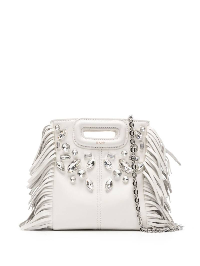 Maje mini M diamante tote bag - White von Maje