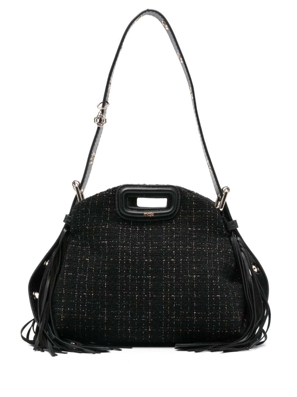 Maje mini Miss M tweed shoulder bag - Black von Maje