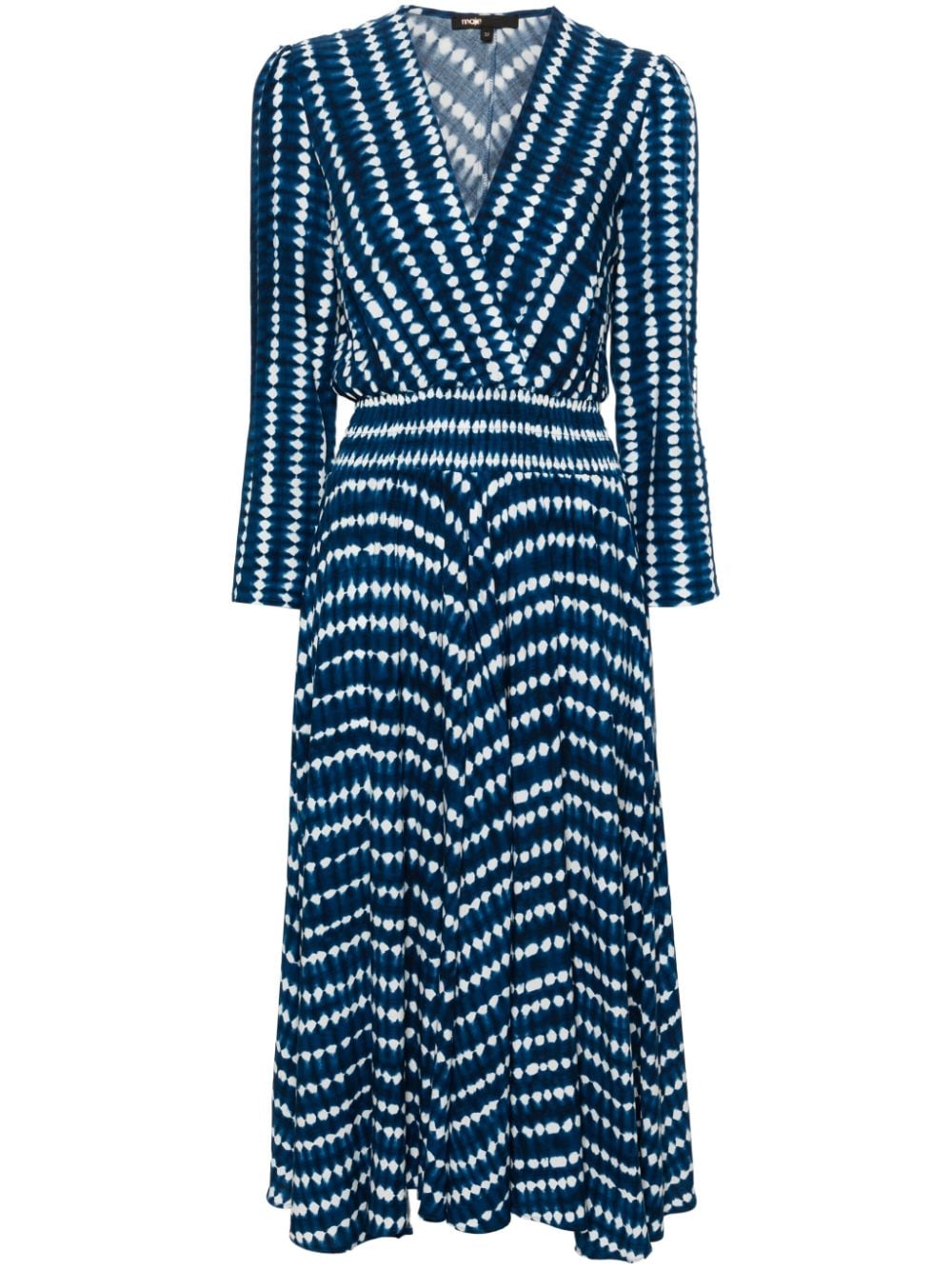 Maje abstract-pattern asymmetrical mid dress - Blue von Maje