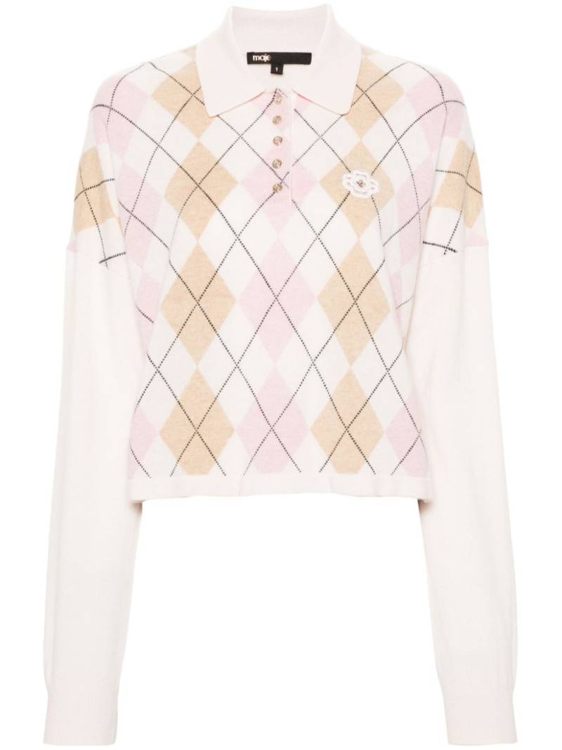 Maje argyle-knit sweater - Neutrals von Maje