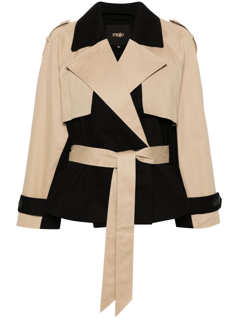 Maje two-tone trench coat - Black von Maje