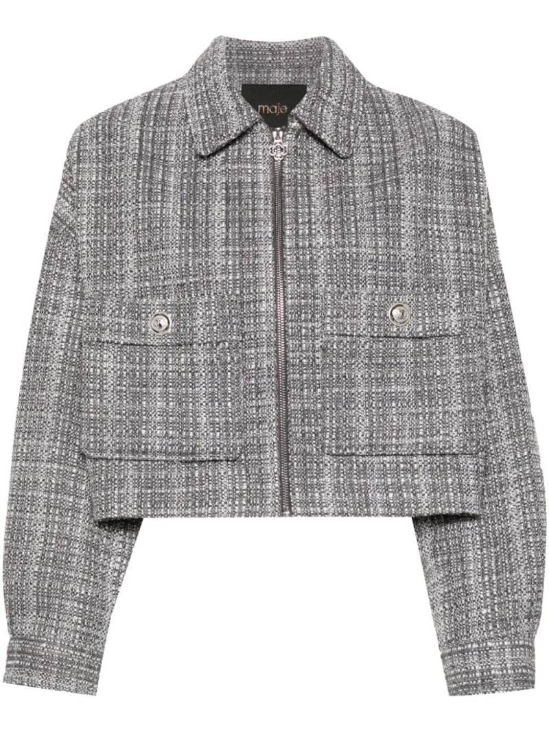 Maje bouclé cropped jacket - Grey von Maje