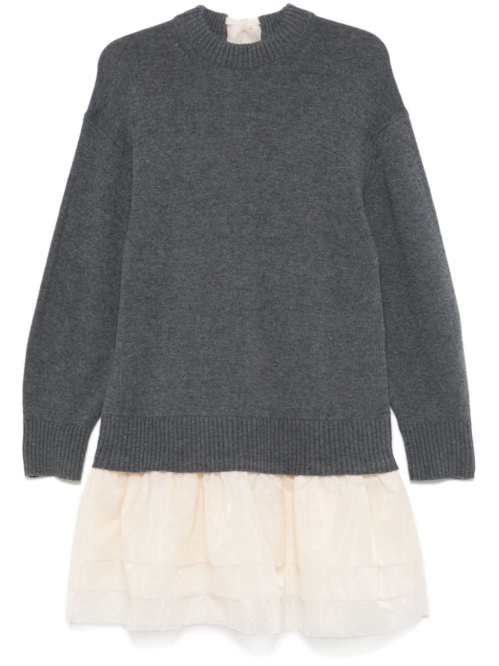 Maje bow-detail mélange effect sweater - Grey von Maje