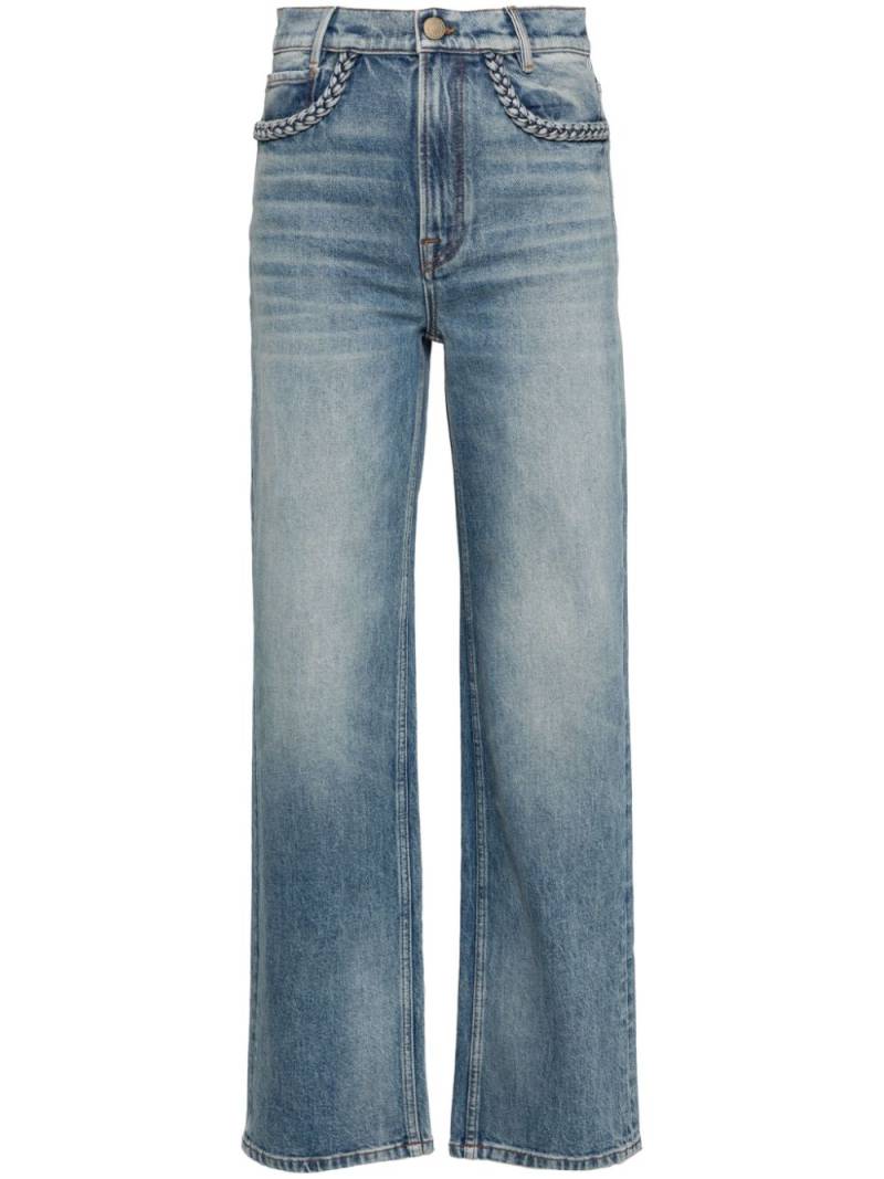 Maje braided-trim straight-leg jeans - Blue von Maje