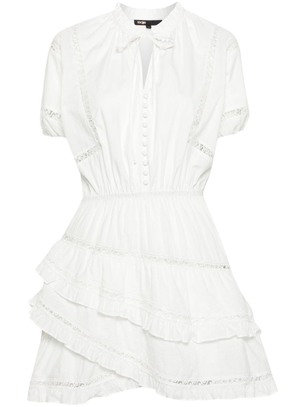 Maje broderie-anglaise cotton minidress - White von Maje