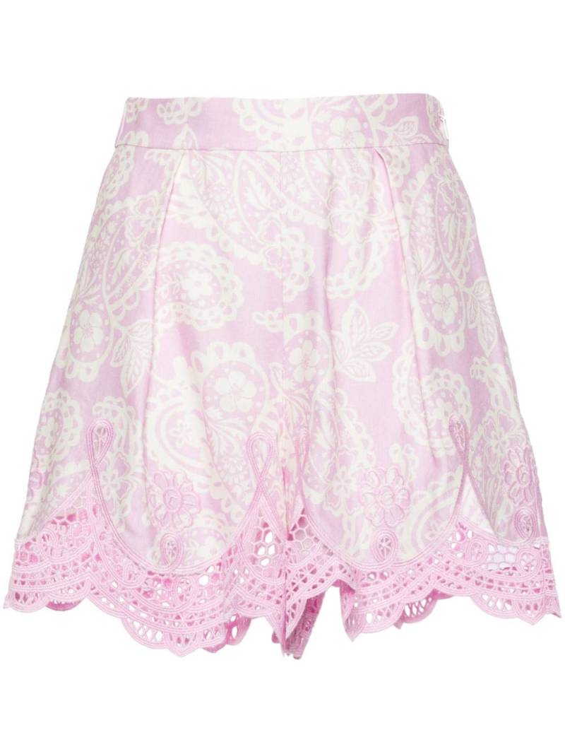 Maje broderie-anglaise printed shorts - Pink von Maje