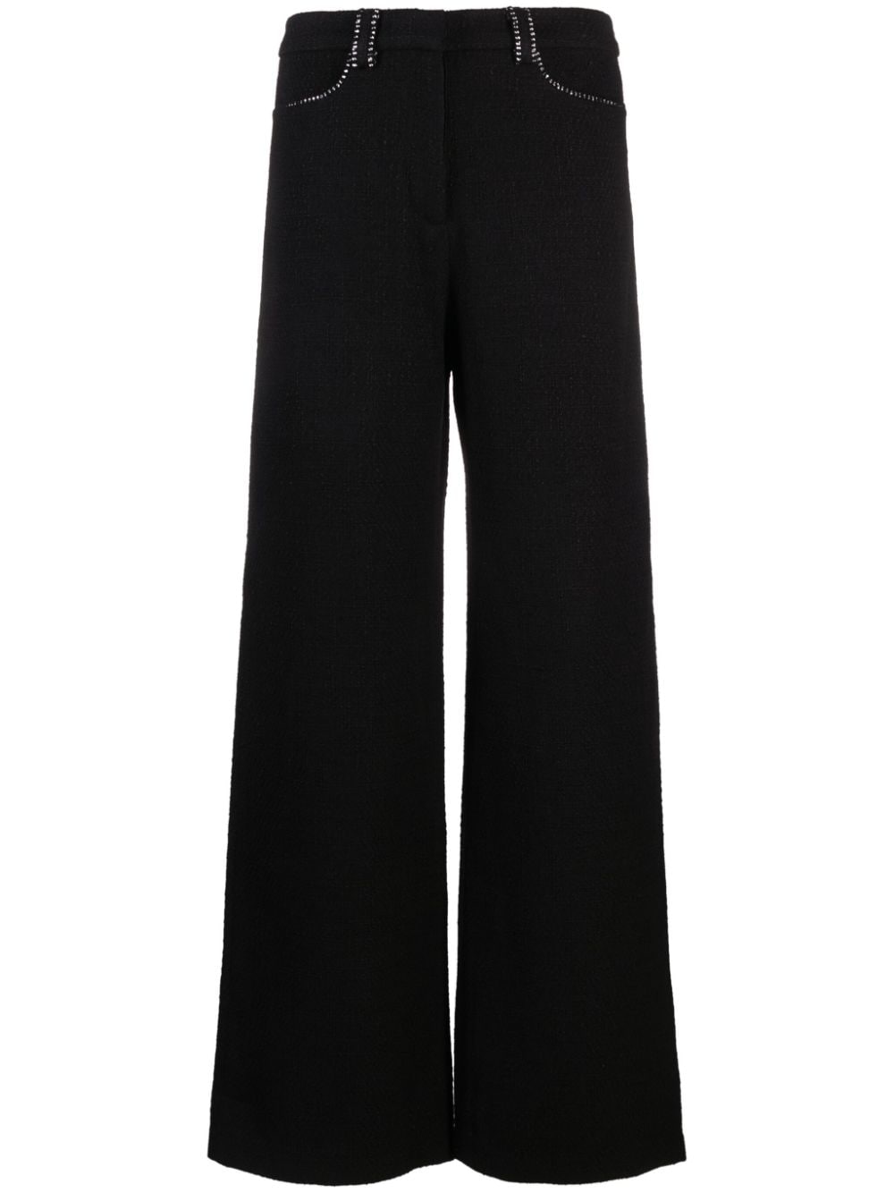 Maje wide-leg tweed trousers - Black von Maje