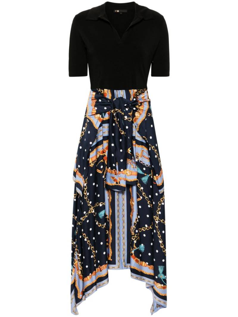 Maje chain-print draped midi dress - Blue von Maje