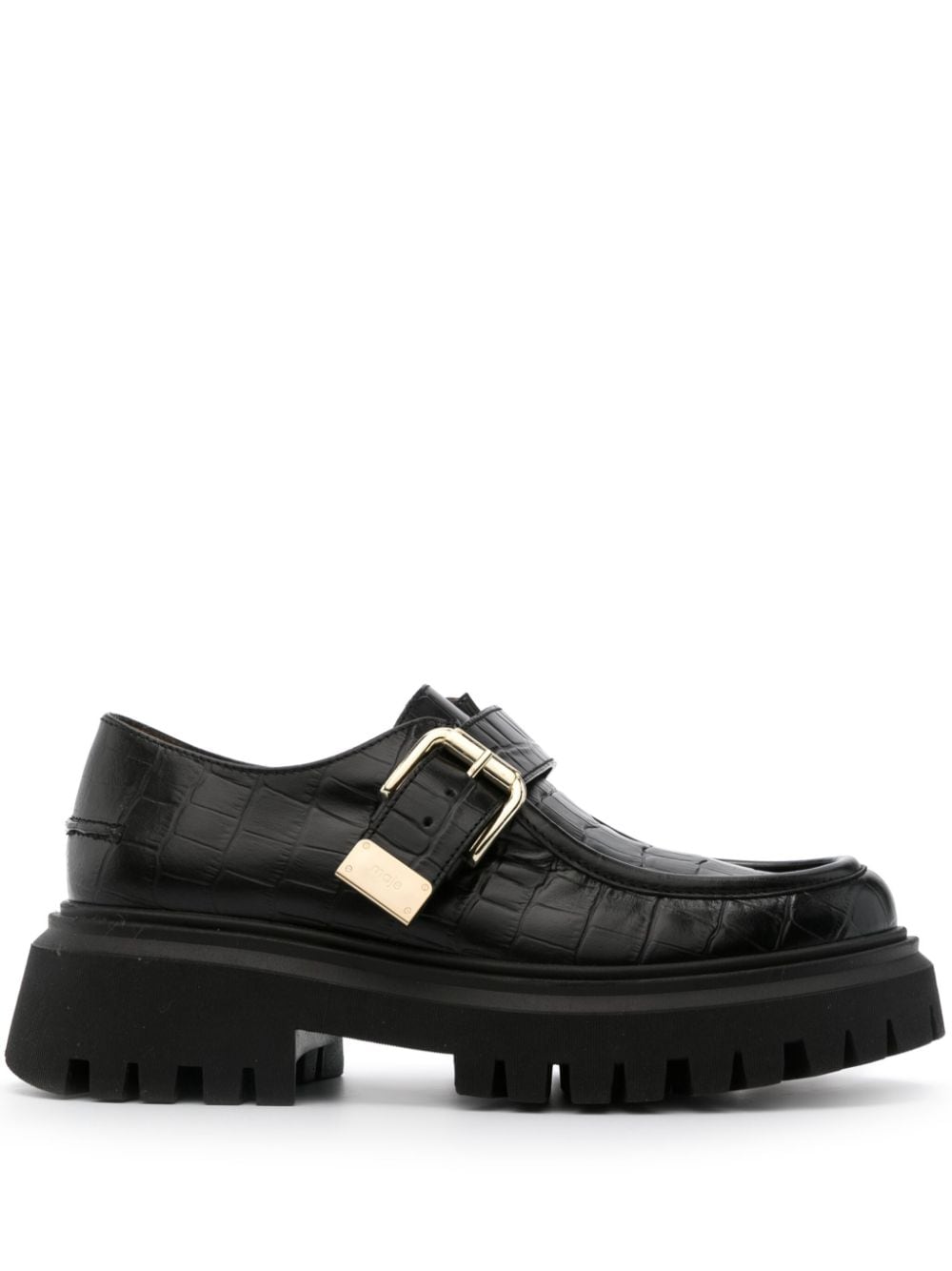 Maje crocodile-embossed loafers - Black von Maje