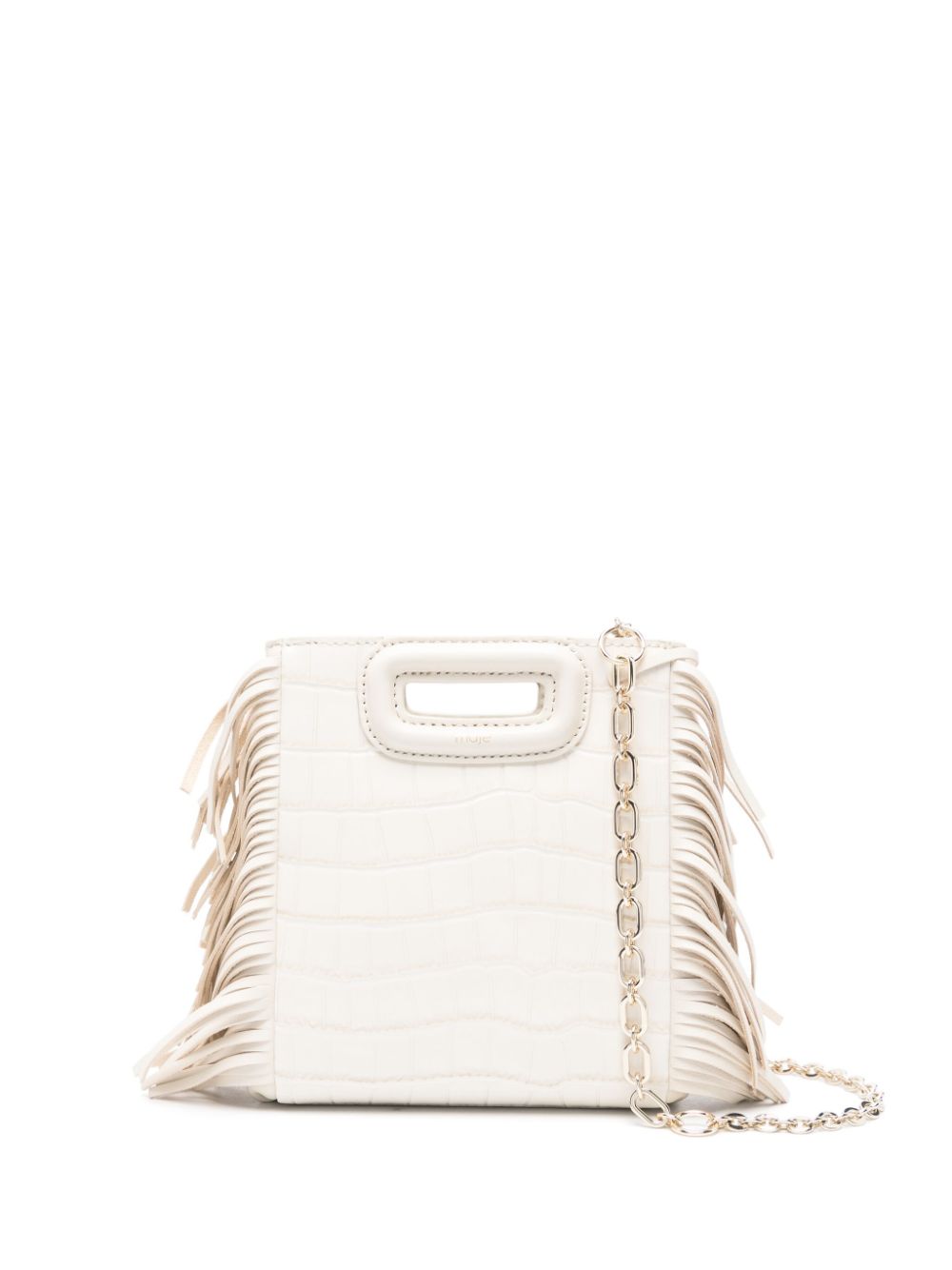 Maje mini M crocodile-embossed tote bag - Neutrals von Maje