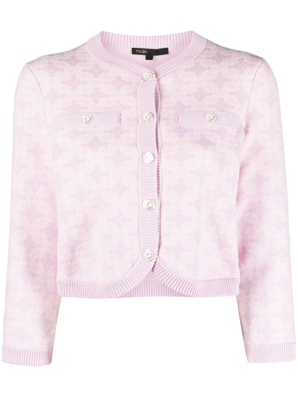 Maje cropped jacquard-knit cardigan - Pink von Maje