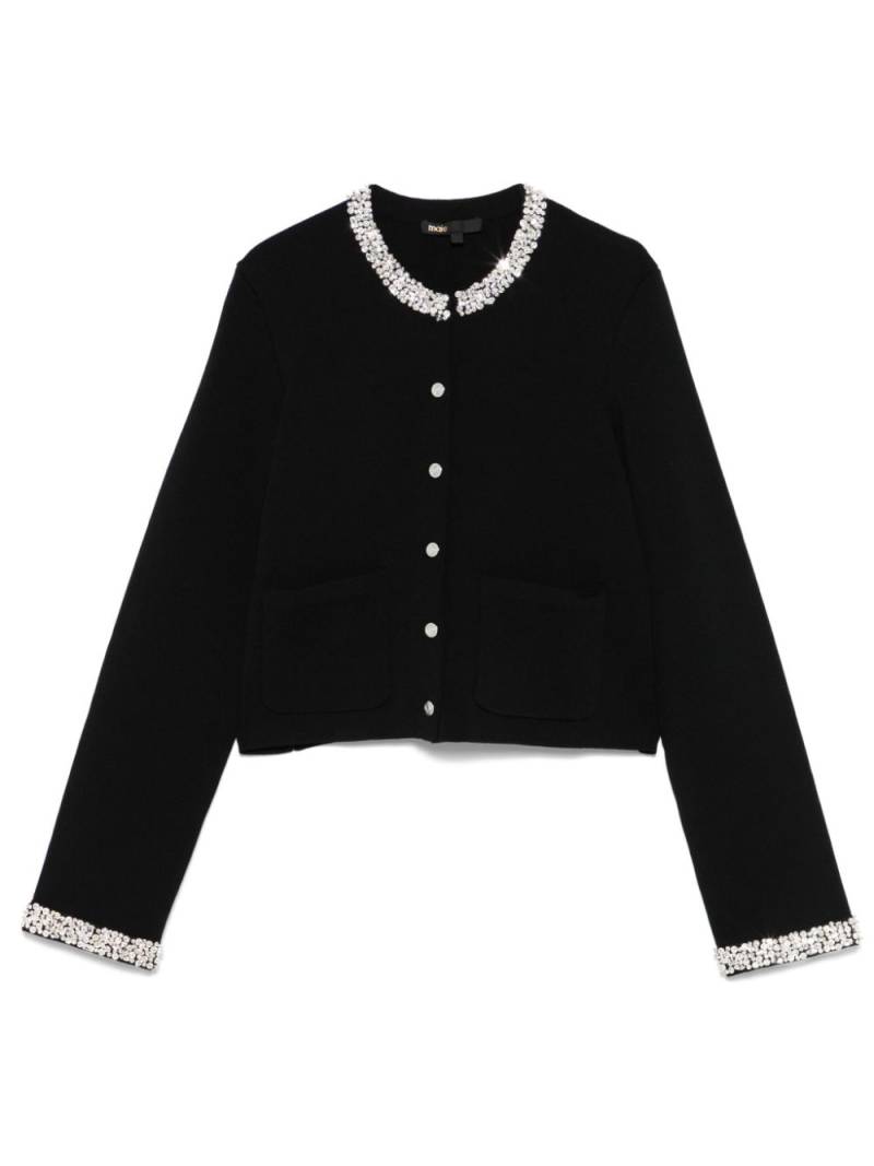 Maje rhinestone-trim cardigan - Black von Maje