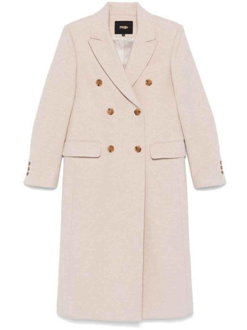 Maje long lined coat - Neutrals von Maje