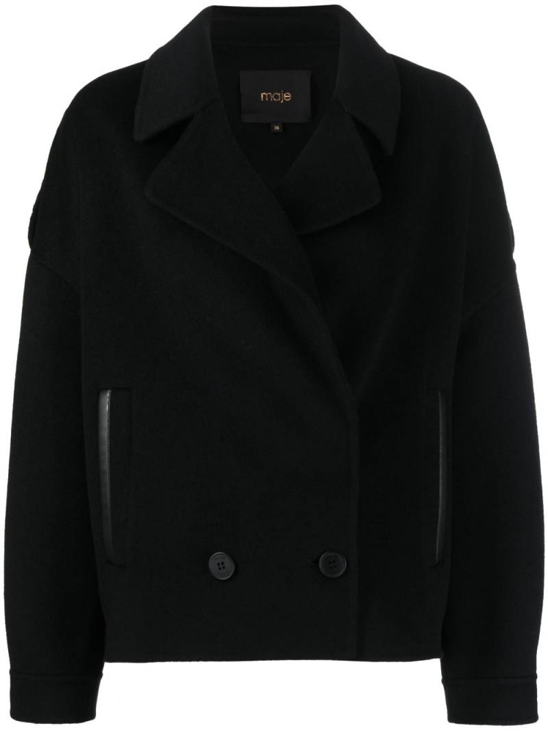 Maje double-breasted wool-blend jacket - Black von Maje