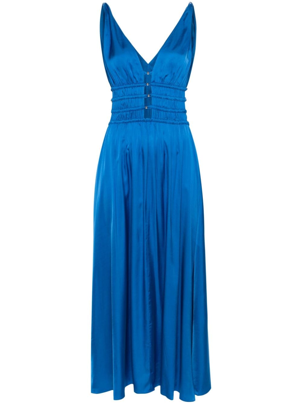 Maje elasticated-panelled satin dress - Blue von Maje