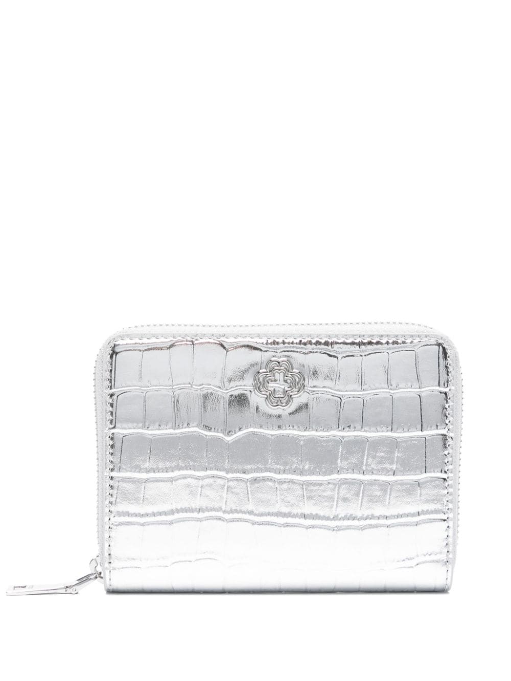 Maje crocodile-embossed leather wallet - Silver von Maje