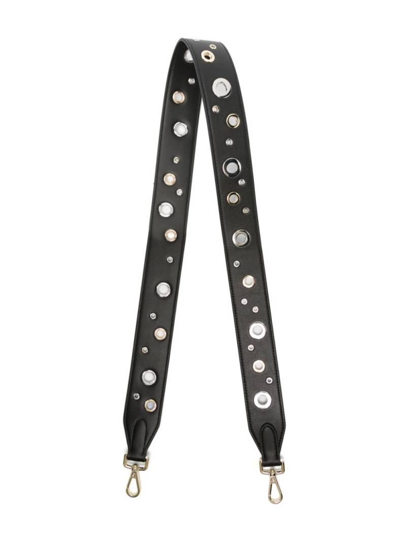 Maje eyelet-embellished leather shoulder strap - Black von Maje