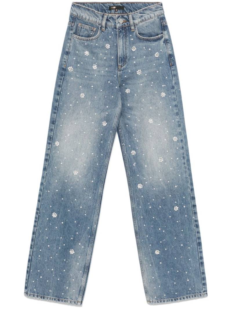 Maje faux pearl-embellished jeans - Blue von Maje