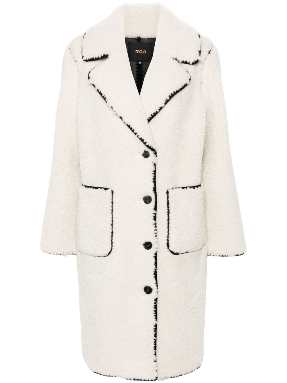 Maje midi fleece coat - Neutrals von Maje