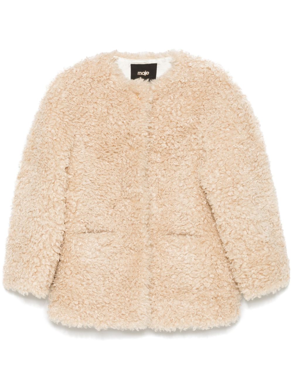 Maje faux-shearling jacket - Neutrals von Maje