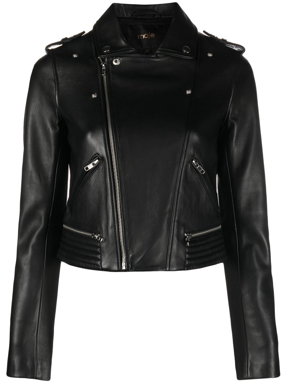 Maje leather biker jacket - Black von Maje