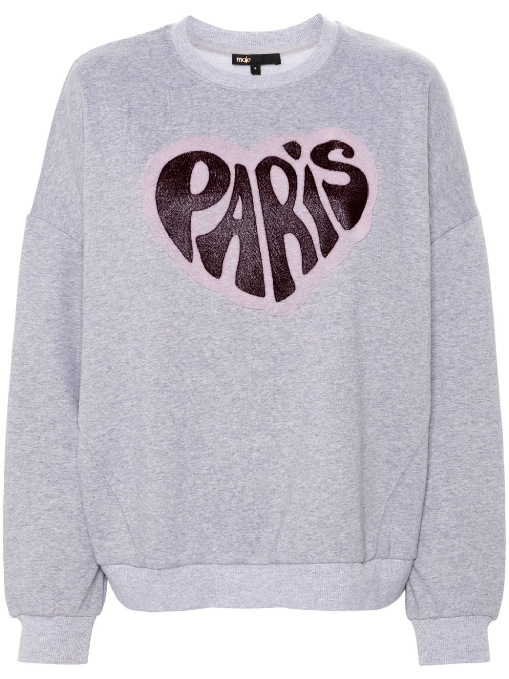 Maje flocked-logo sweatshirt - Grey von Maje