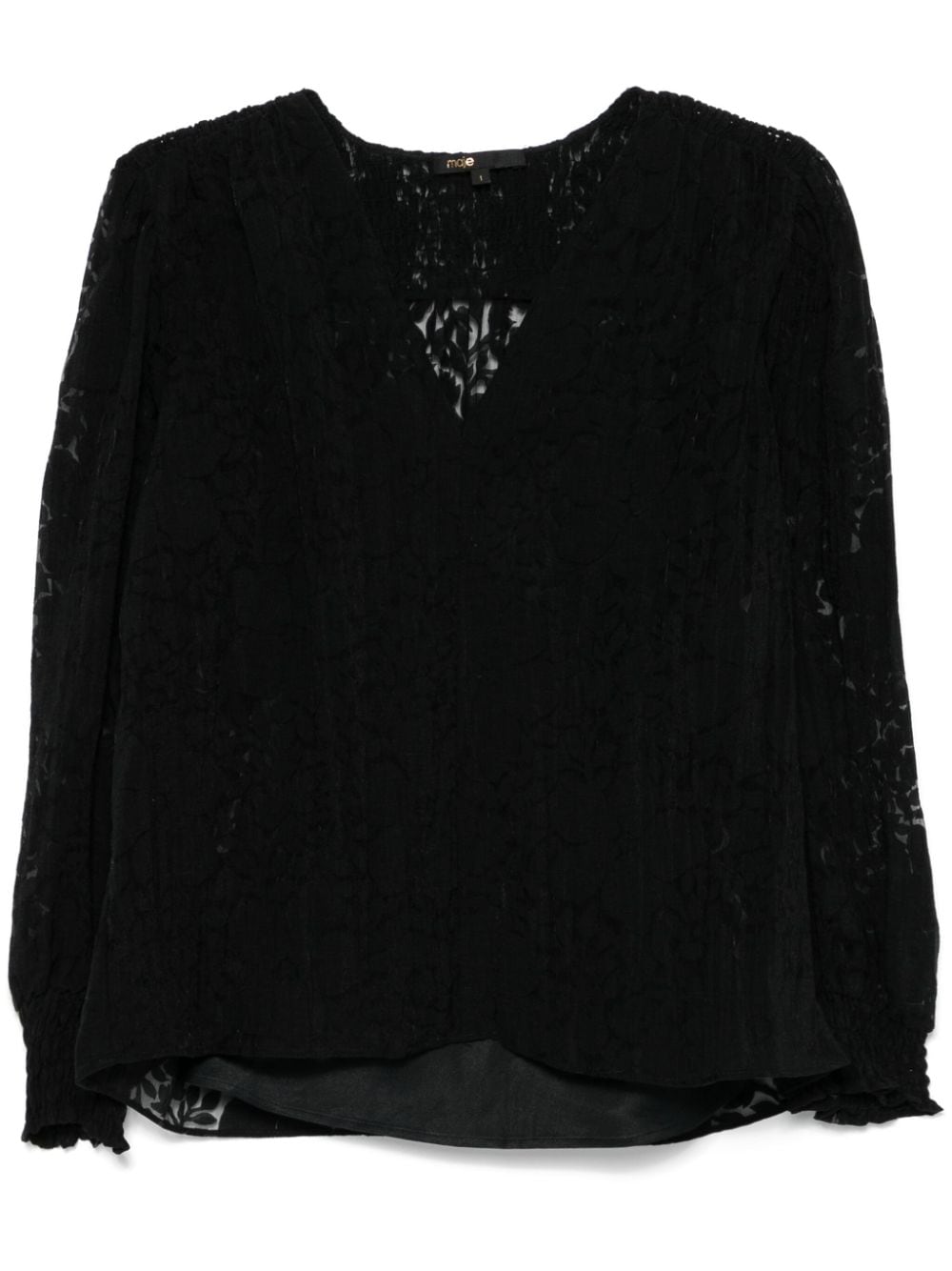 Maje floral-jacquard blouse - Black von Maje