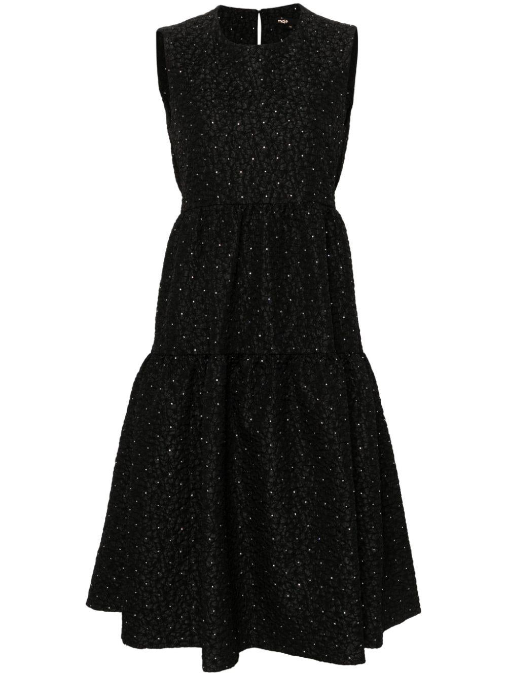 Maje rhinestone-embellished maxi dress - Black von Maje