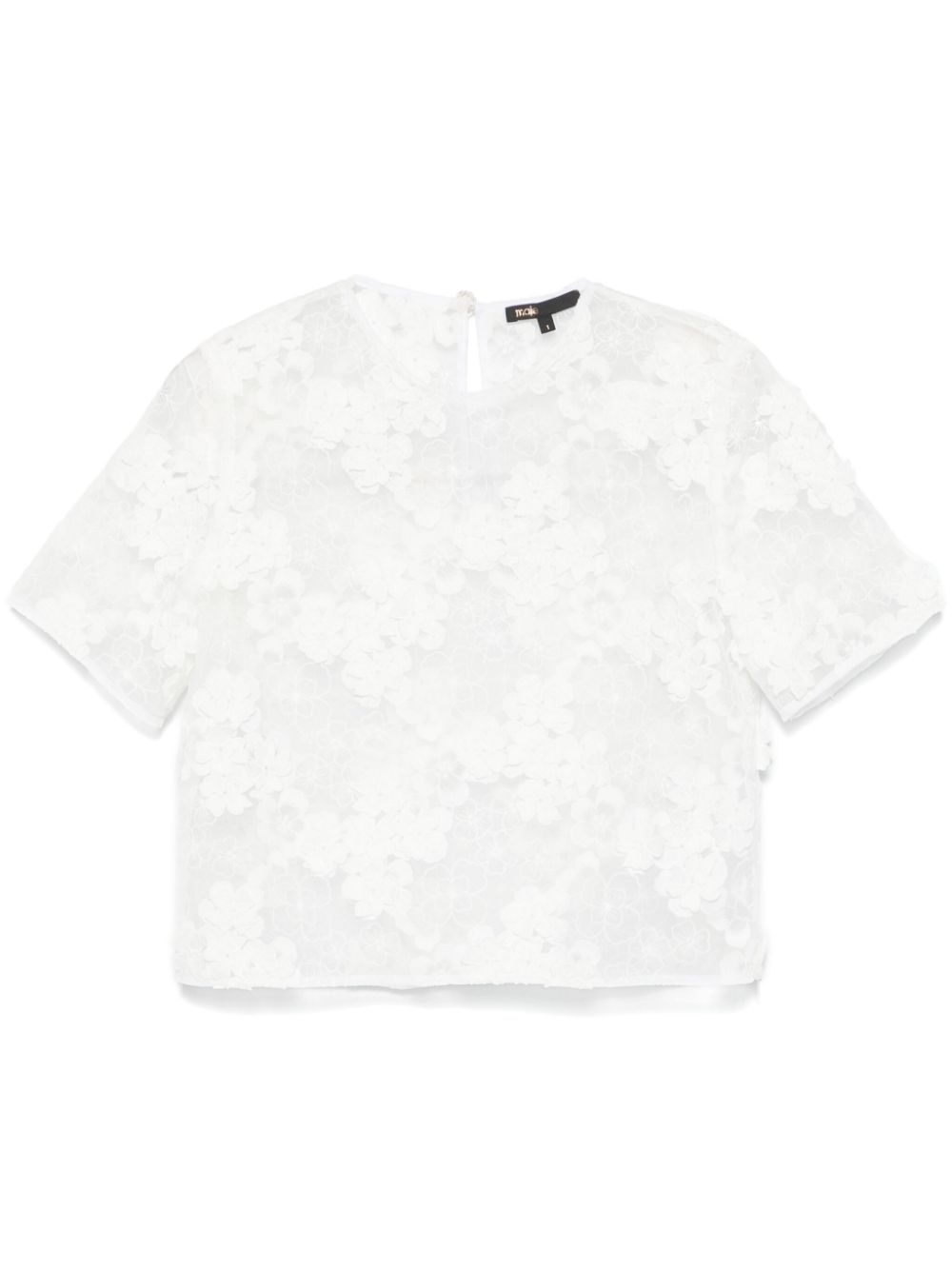 Maje floral-lace T-shirt - White von Maje