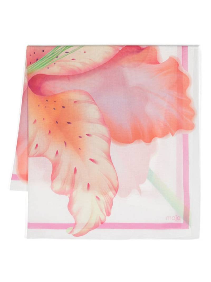 Maje floral-print cotton scarf - Pink von Maje