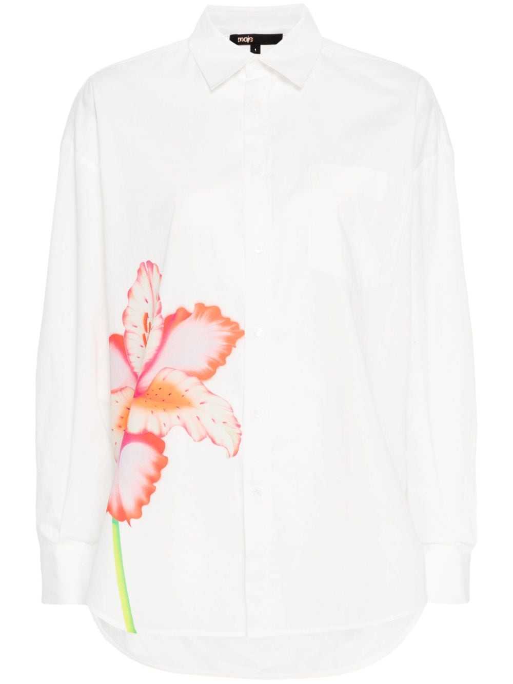 Maje floral-print cotton shirt - White von Maje
