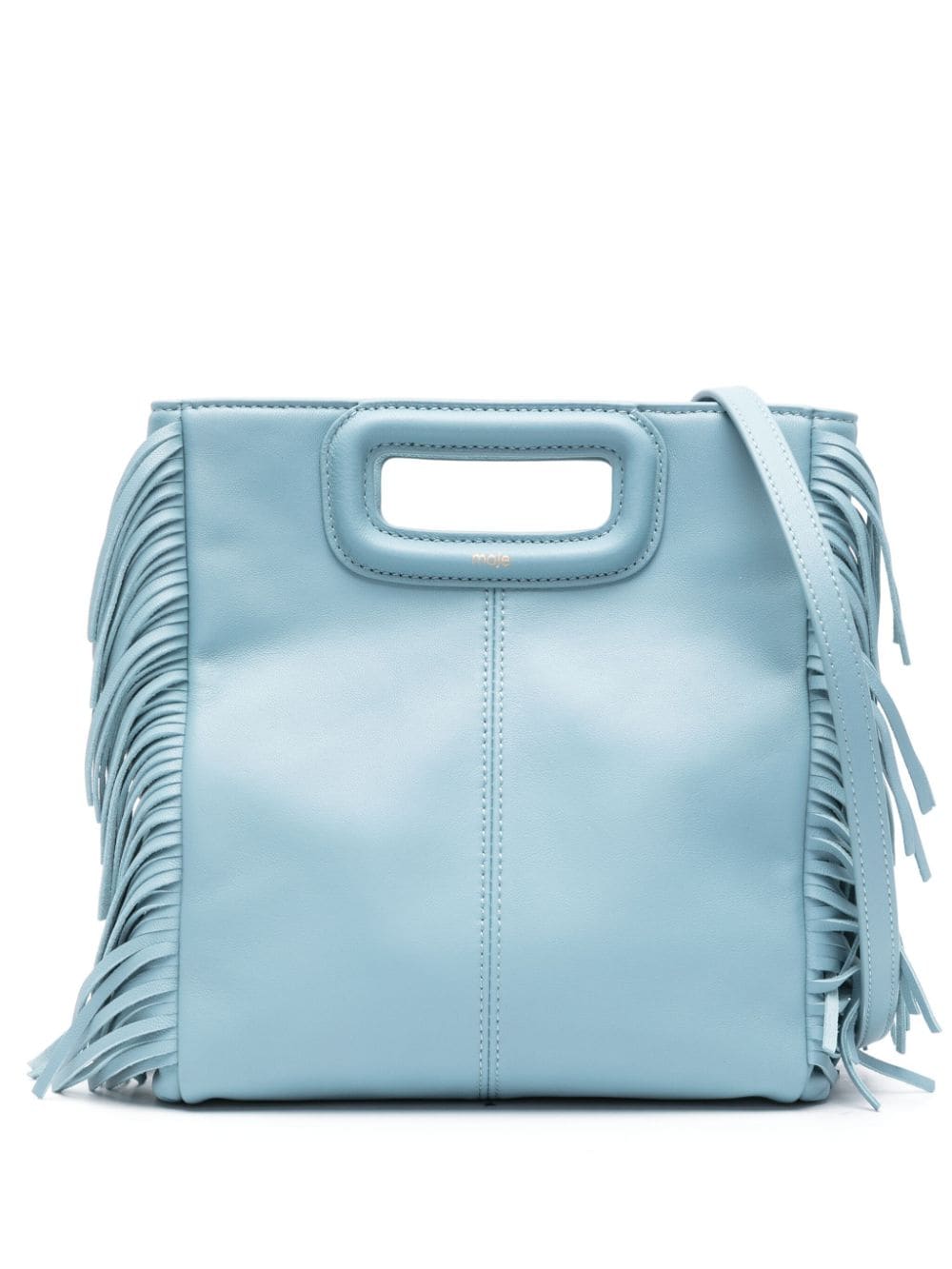 Maje fringed leather crossbody bag - Blue von Maje