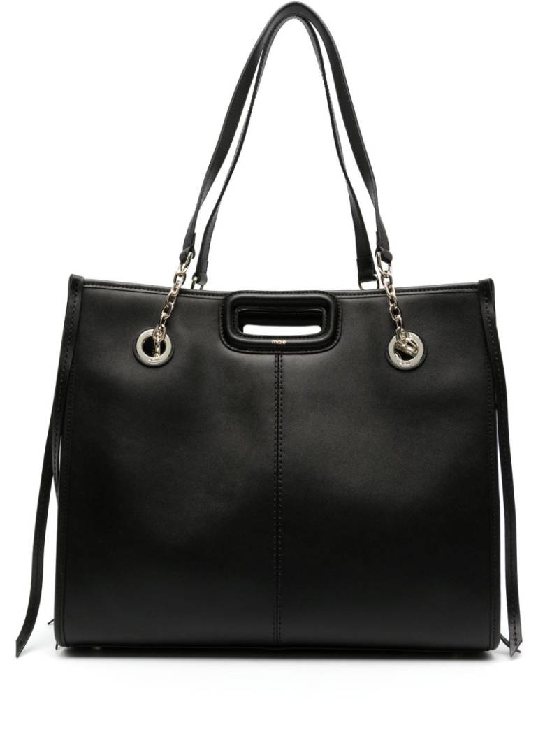 Maje fringed leather tote bag - Black von Maje