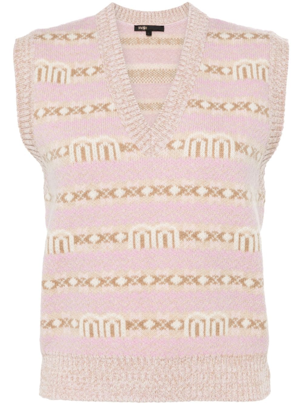 Maje sleeveless jacquard sweater - Pink von Maje