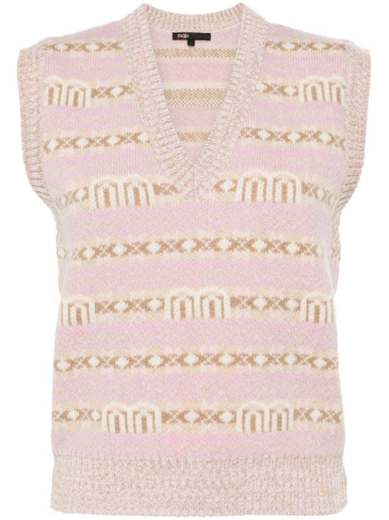 Maje sleeveless jacquard sweater - Pink von Maje