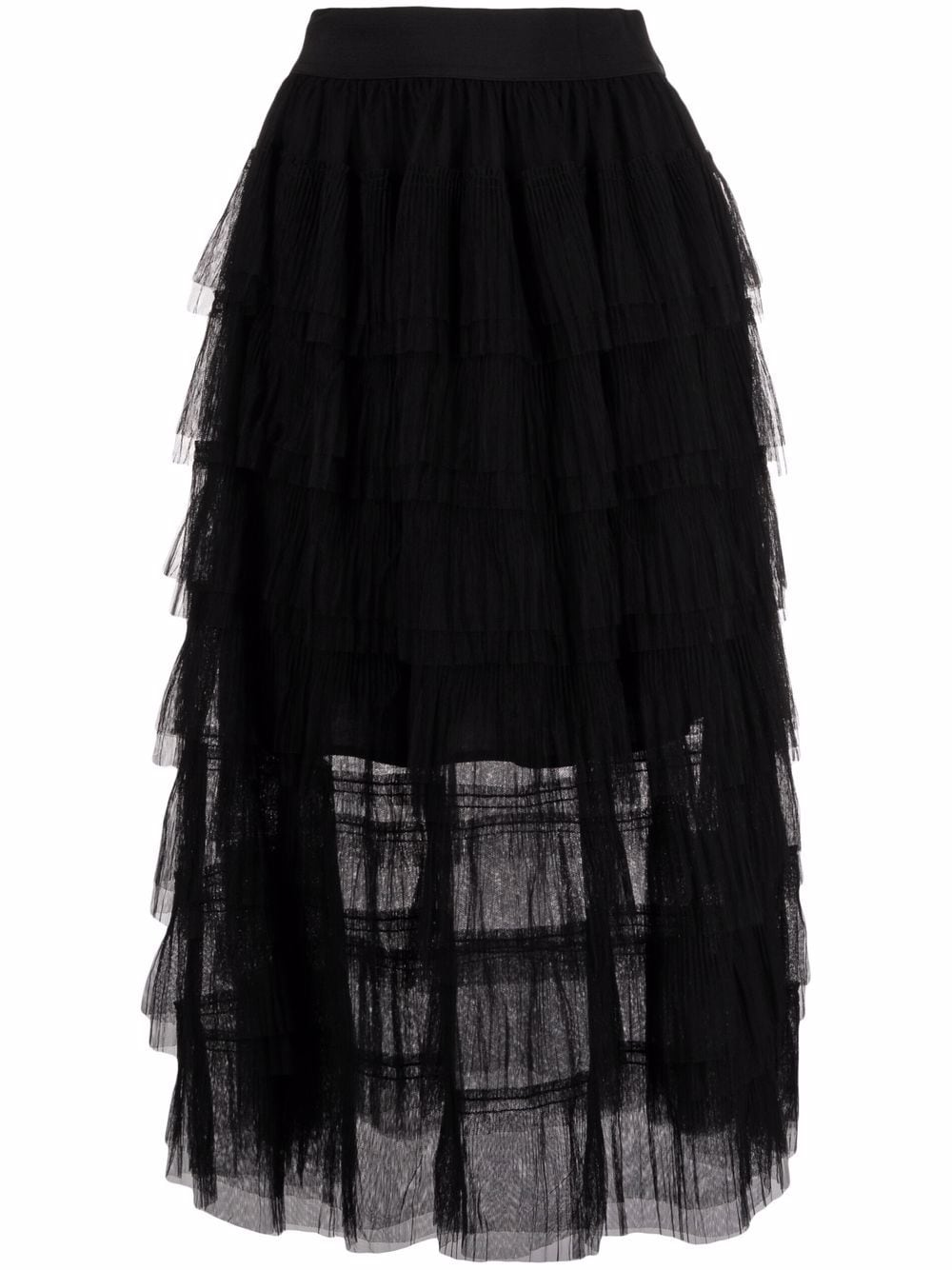 Maje layered tulle midi skirt - Black von Maje