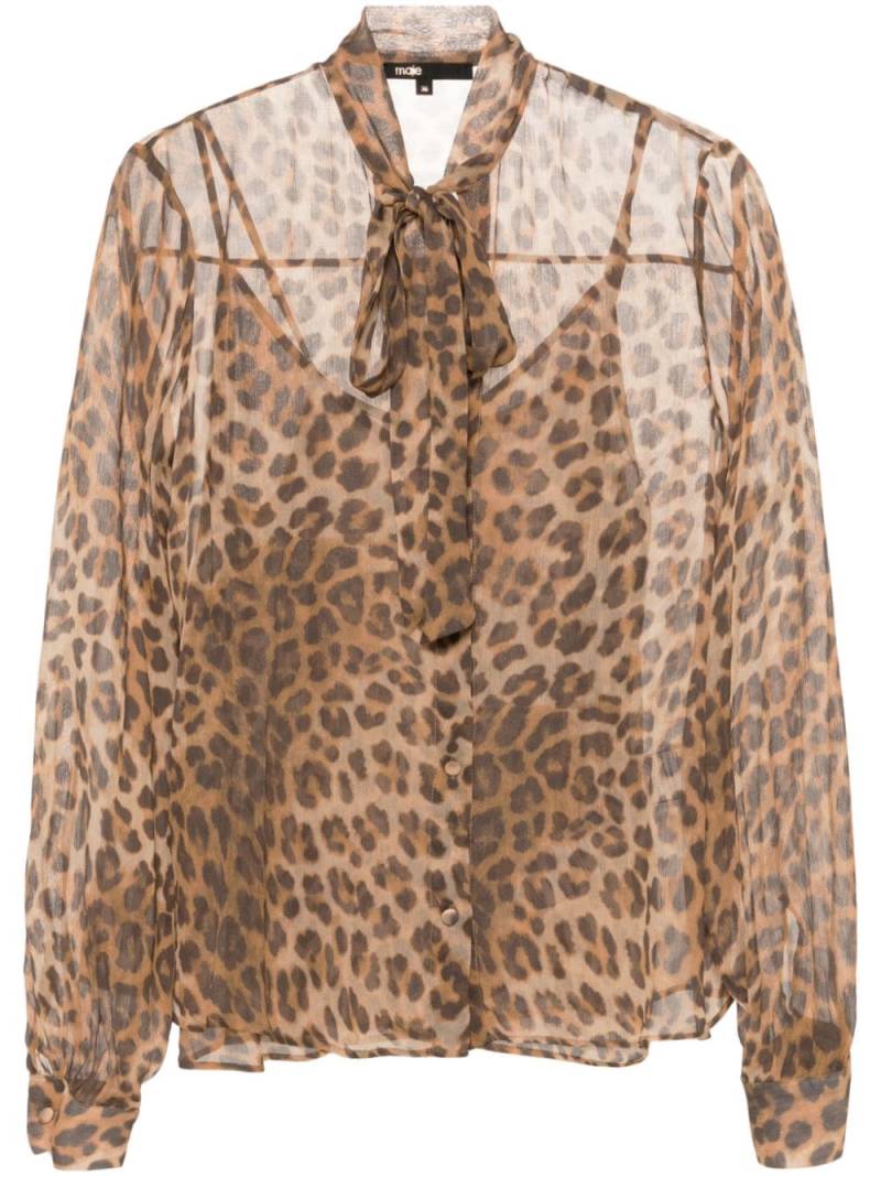 Maje leopard-print shirt - Brown von Maje